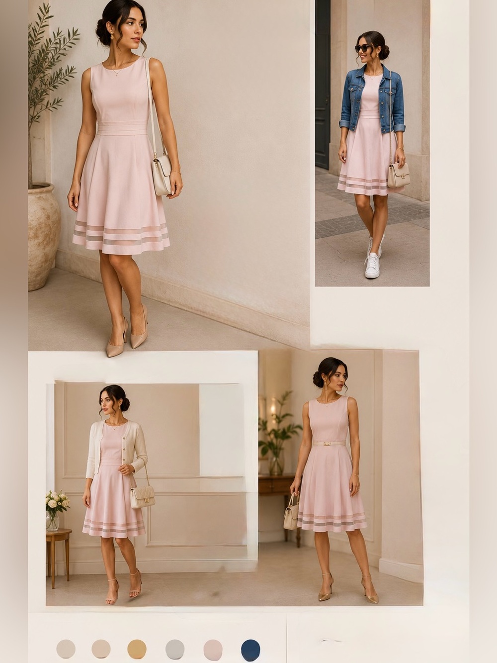 Liz Claiborne Soft Blush Sleeveless Midi Dress